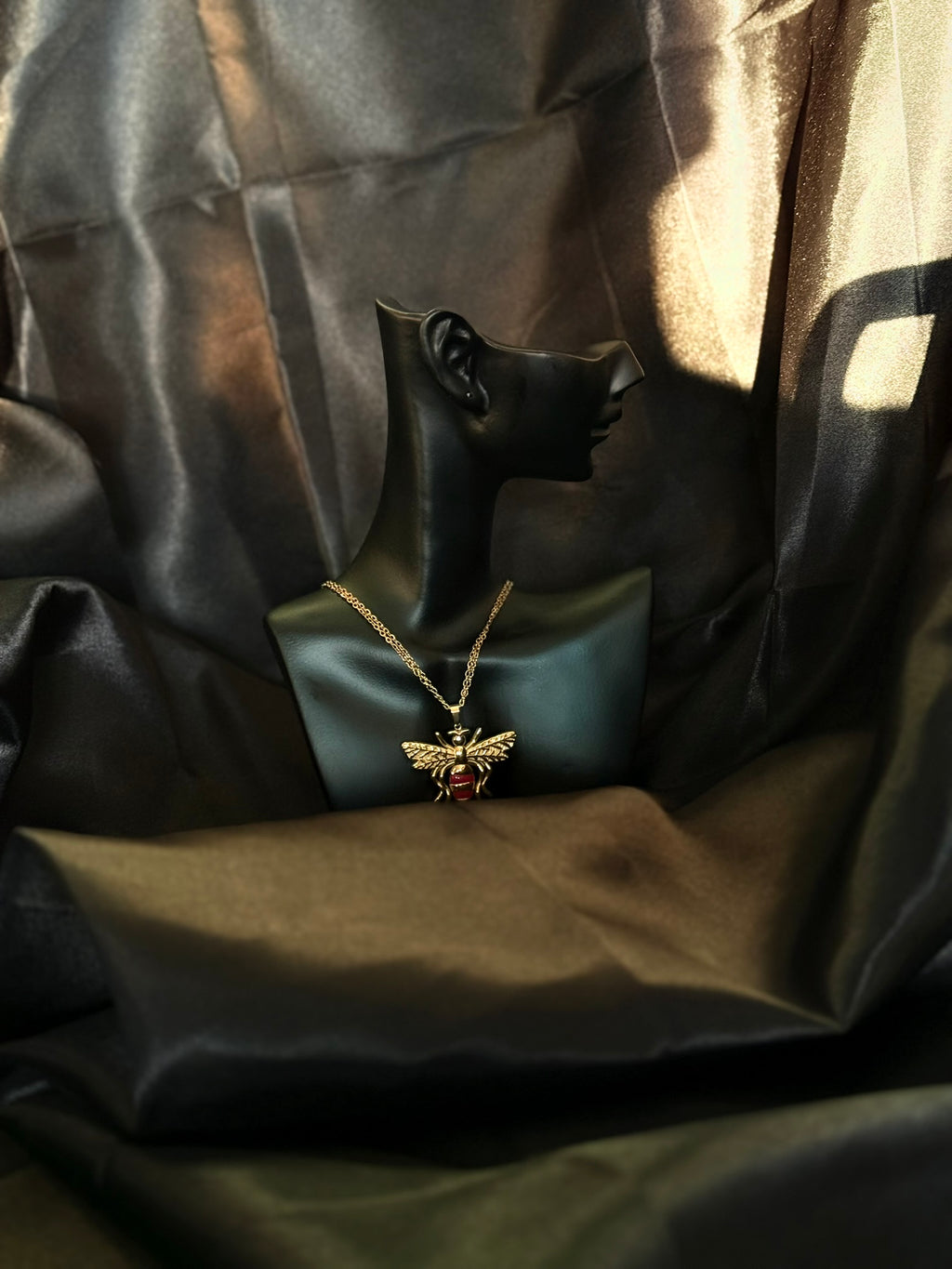 Pink Bee Charm Necklace