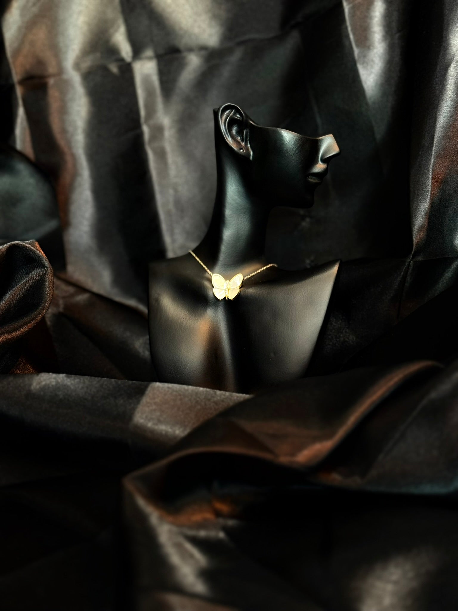 White Butterfly Pendant Necklace