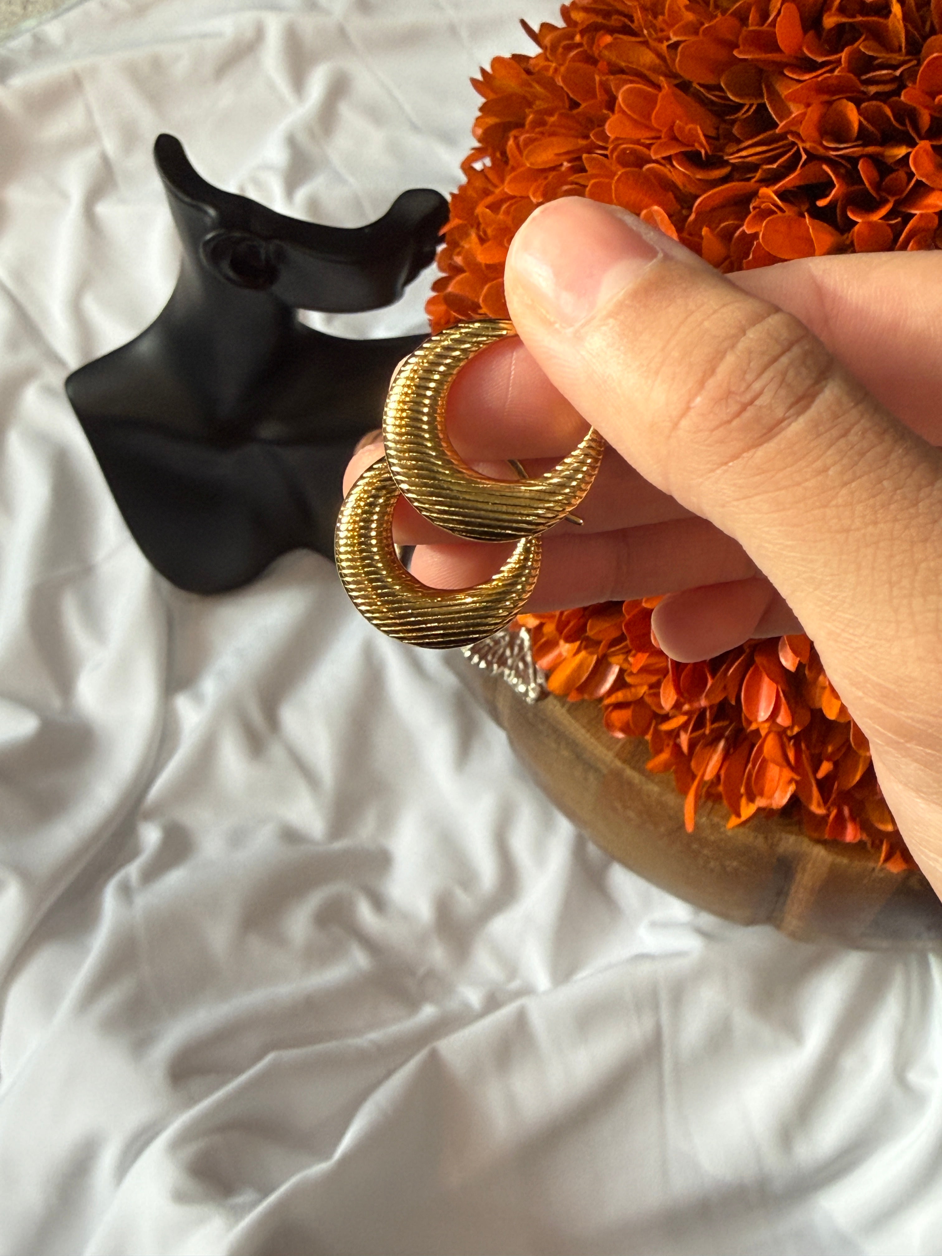 Textured Double Hoops