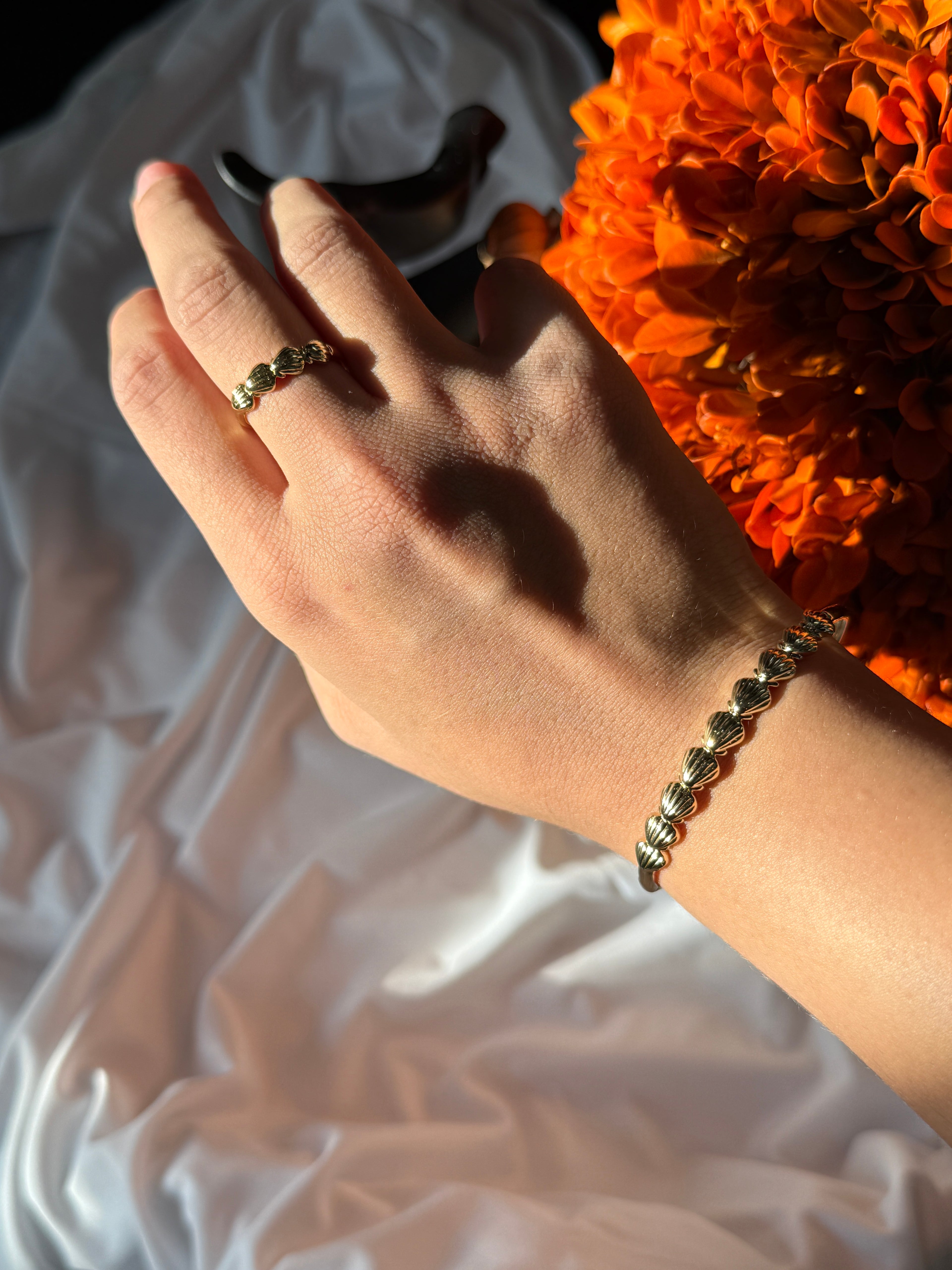 Seashell Bracelet & Ring Set