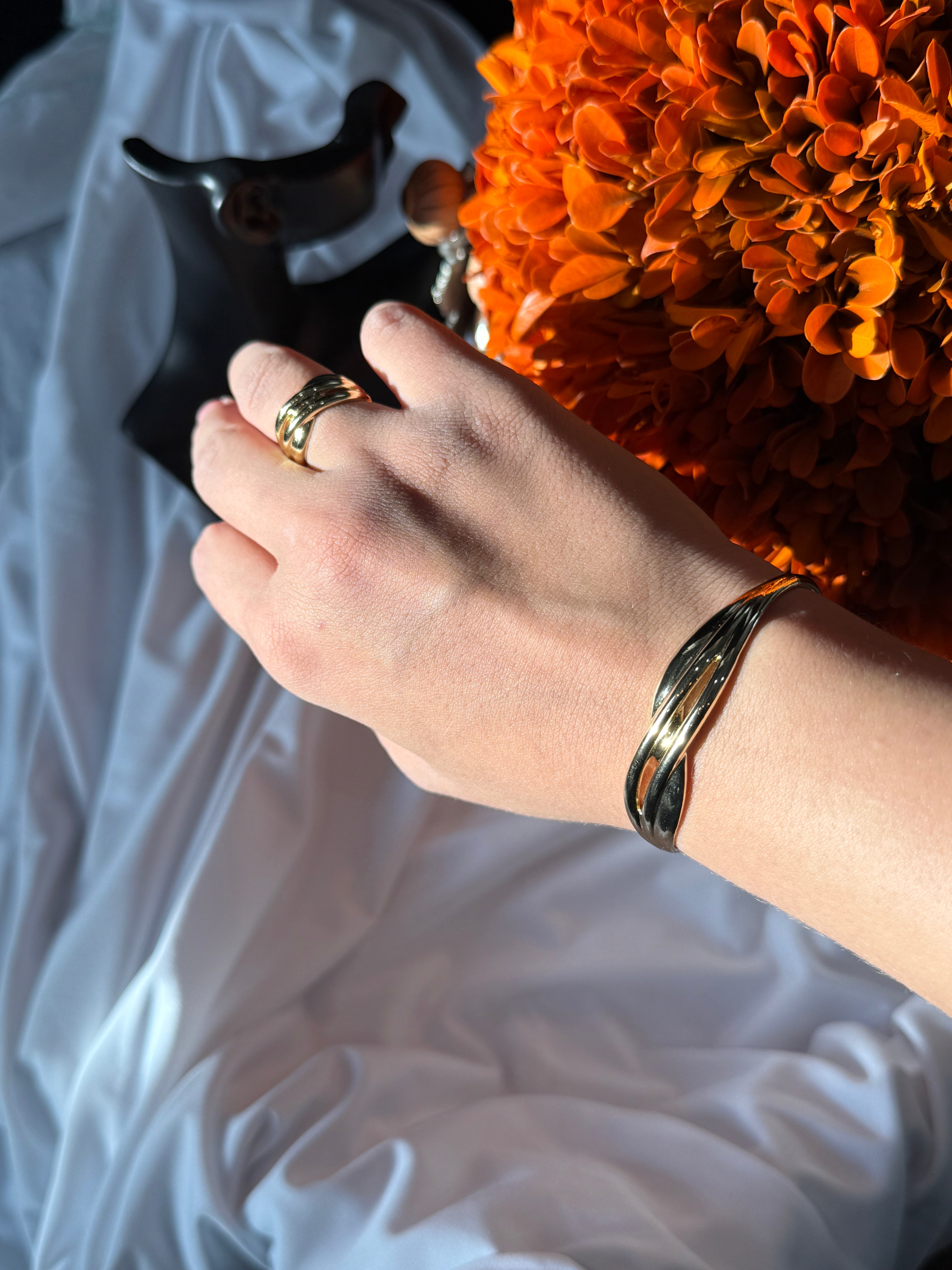 Wave Twist Bracelet & Ring Set