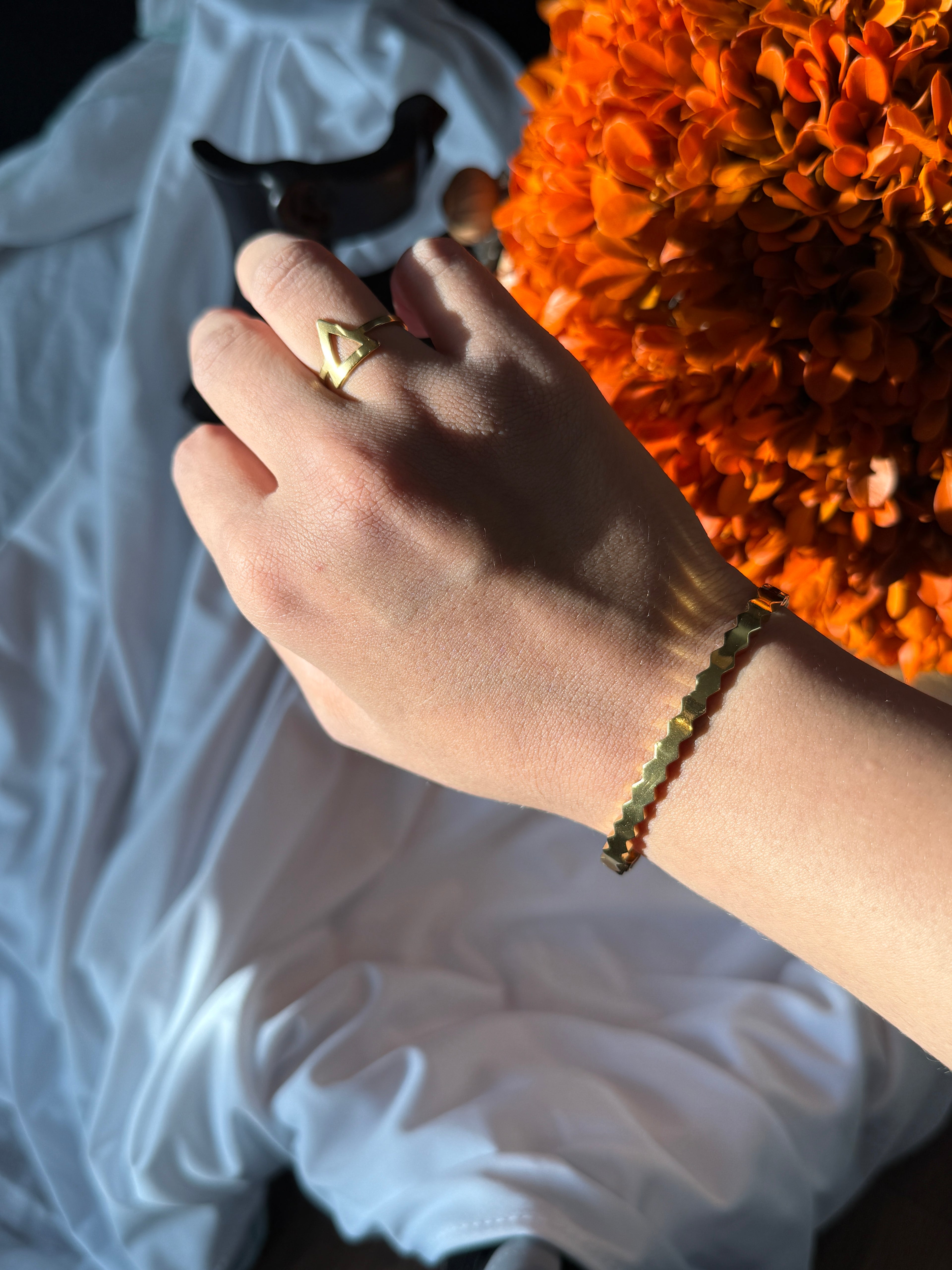 Triangle Bracelet & Ring Set