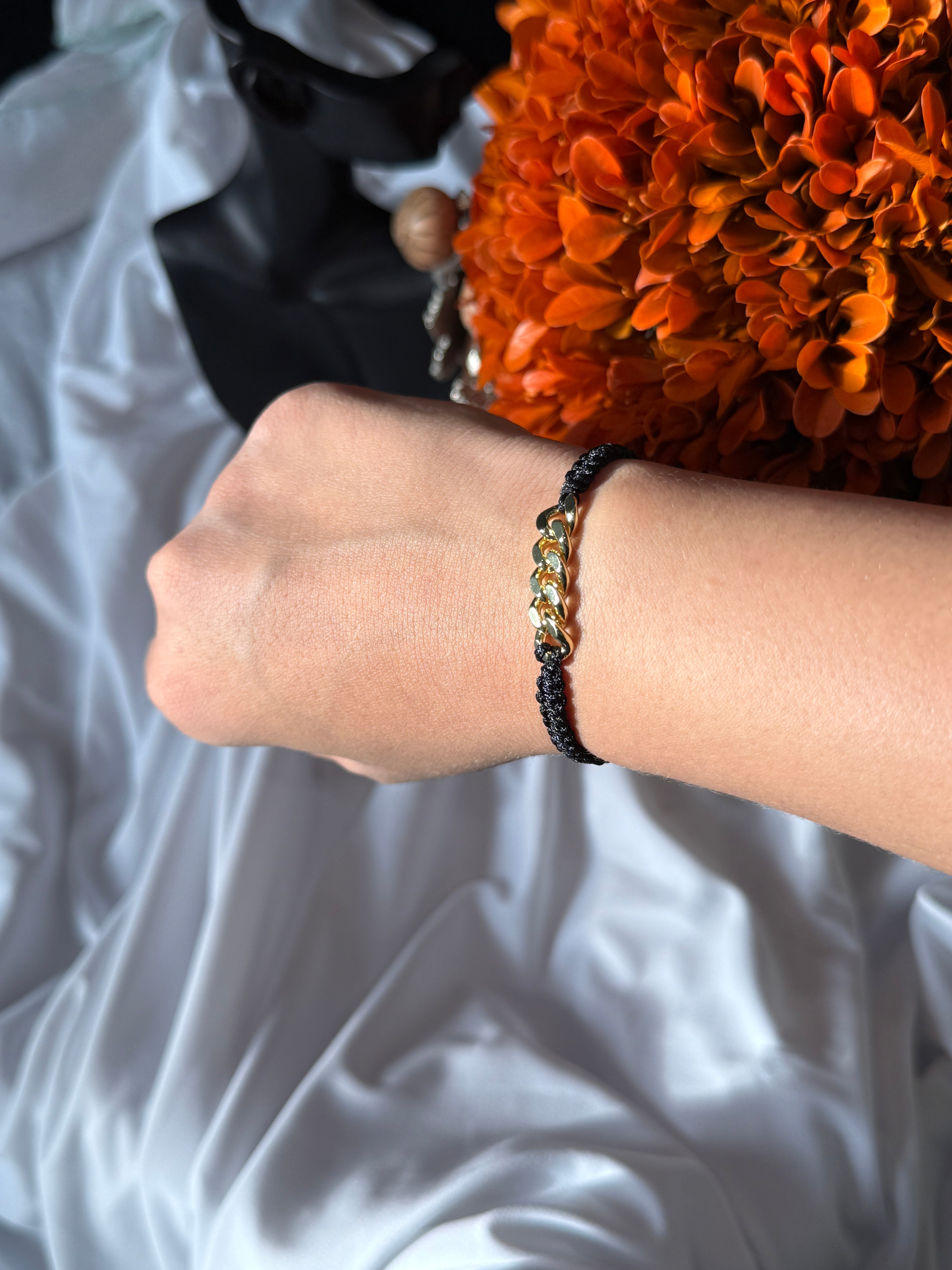 Black Braided Chain Bracelet