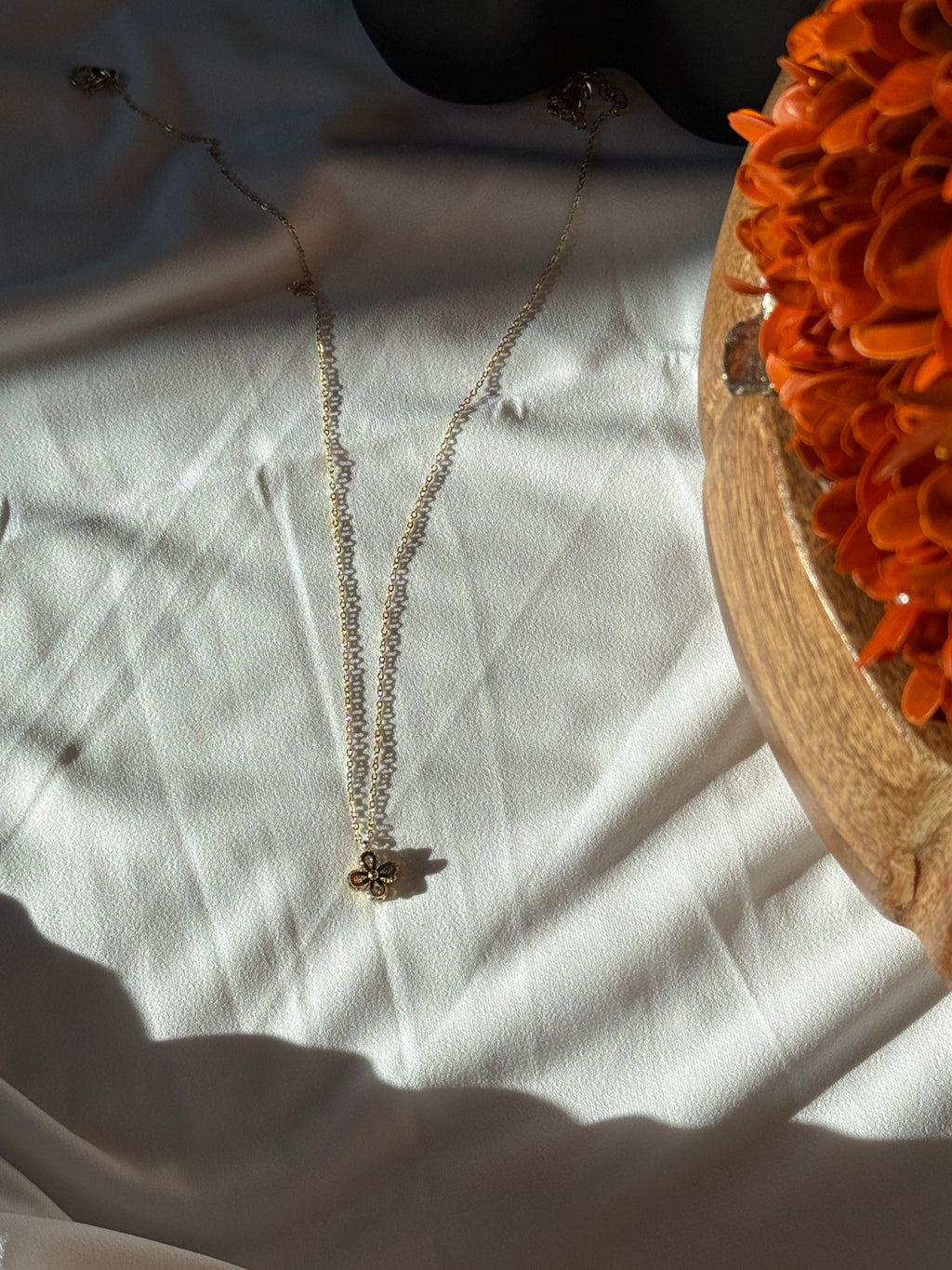 Golden Flower Pendant Necklace