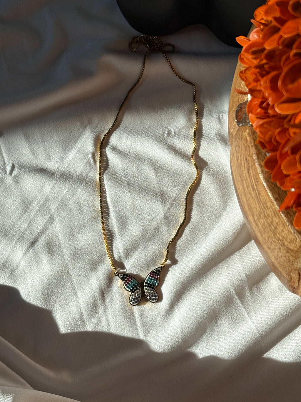 Colorful Butterfly Pendant Necklace